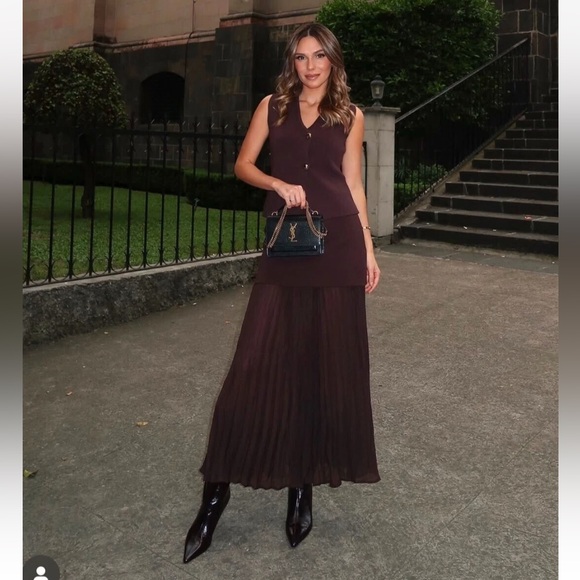 ZARA COMBINED PLEATED KNIT SKIRT - Picture 8 of 8